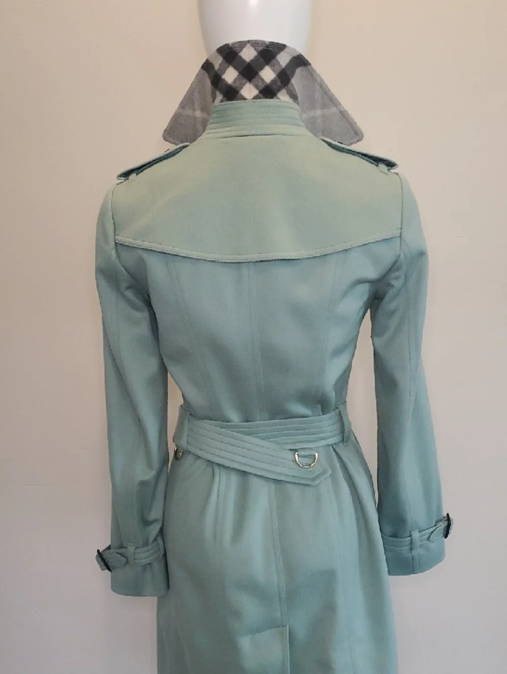 Burberry Mint Green Double-Breasted Trench Coat - Picture 3 of 11